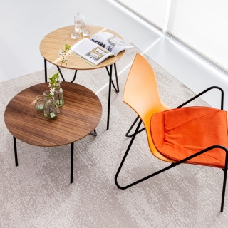 vank-peel-lounge-chair-coffee-table-arragement-orange-natural